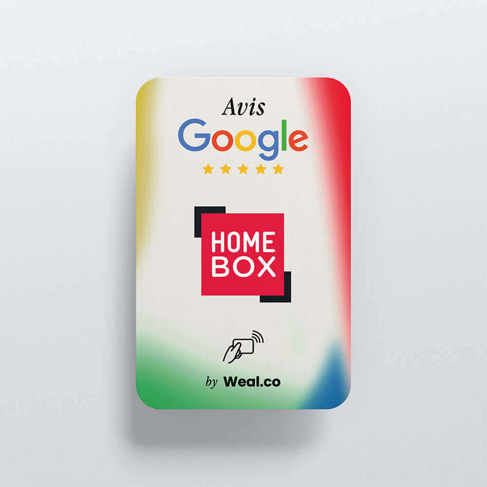 Carte NFC personnalisable - Avis Google - Home Box