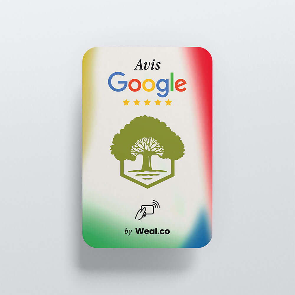 Carte NFC personnalisable Avis Google espacesverts