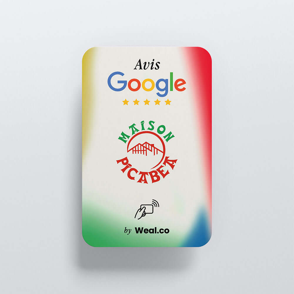 Carte NFC personnalisable Avis Google maison picabea