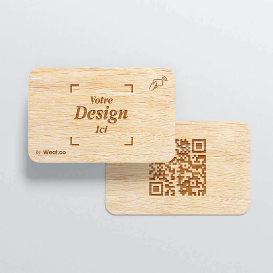 Cartes de visite NFC bambou