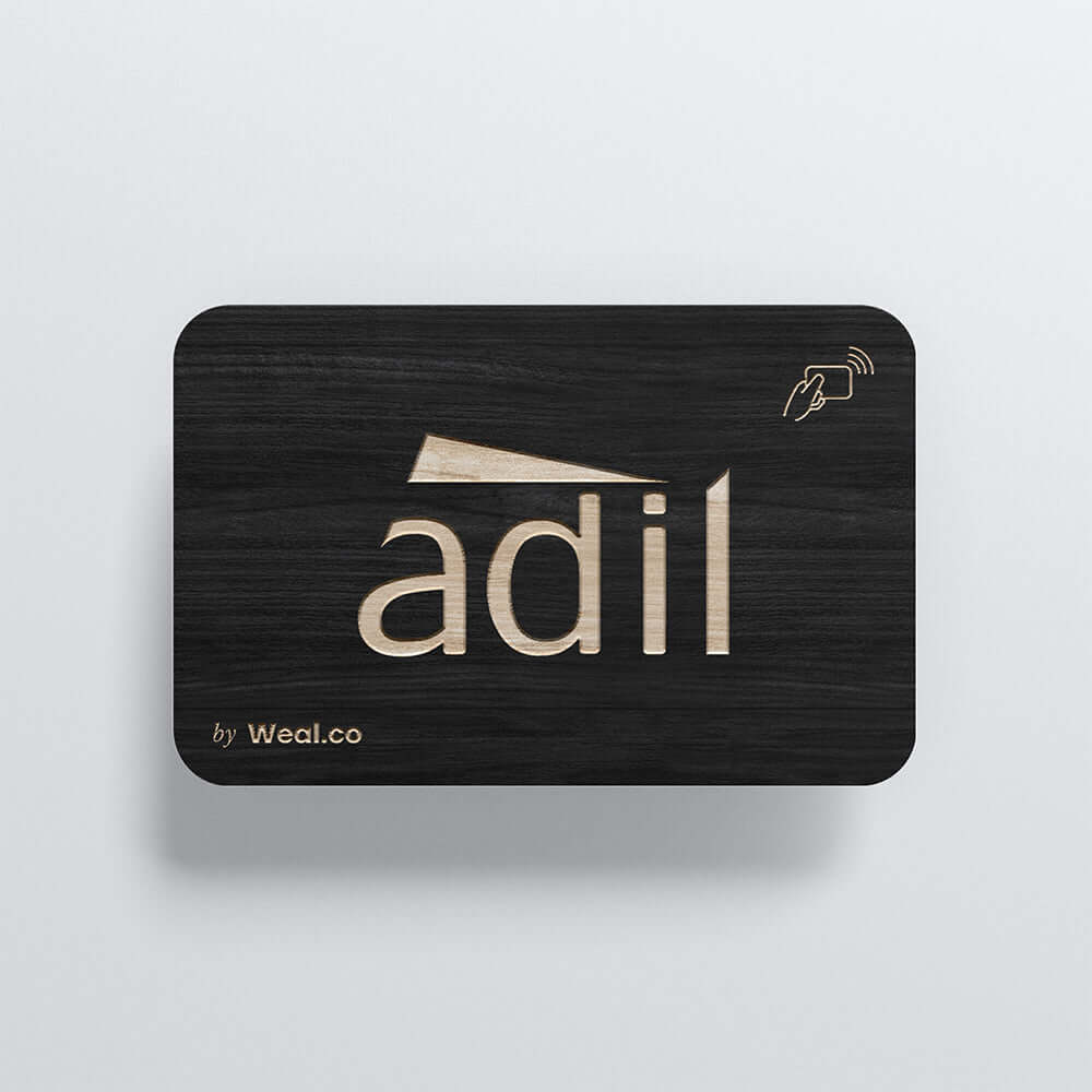 Carte NFC personnalisable Bambou Noir Adil