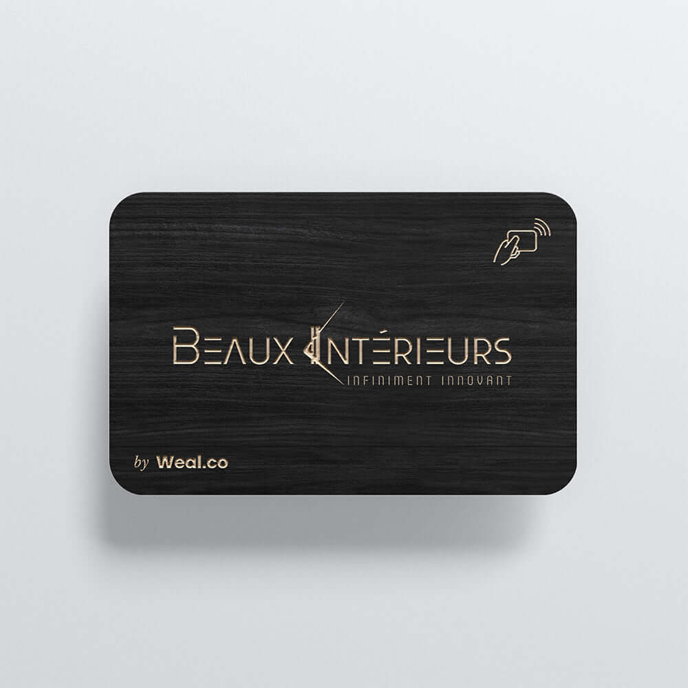 Carte NFC personnalisable Bambou Noir Beaux Interieurs