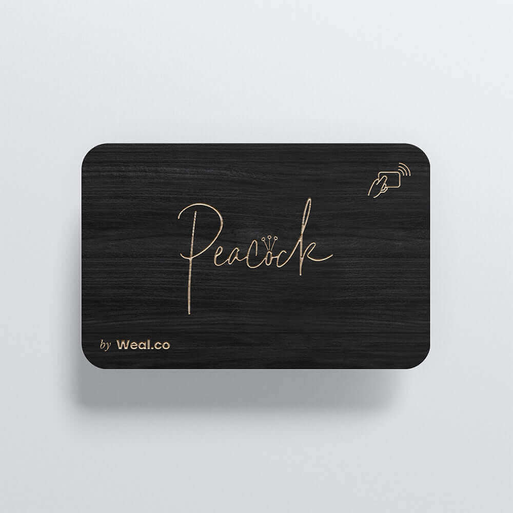 Carte NFC personnalisable - Bambou Noir - Peacock
