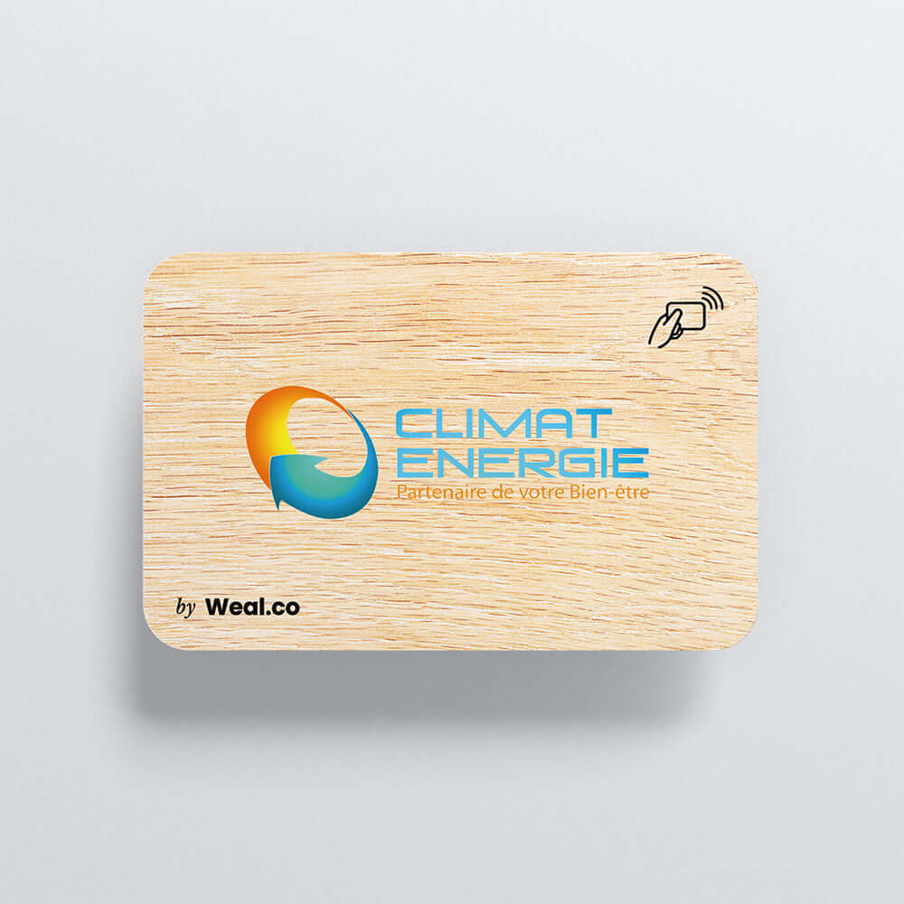 Carte NFC personnalisable Bambou climat energie