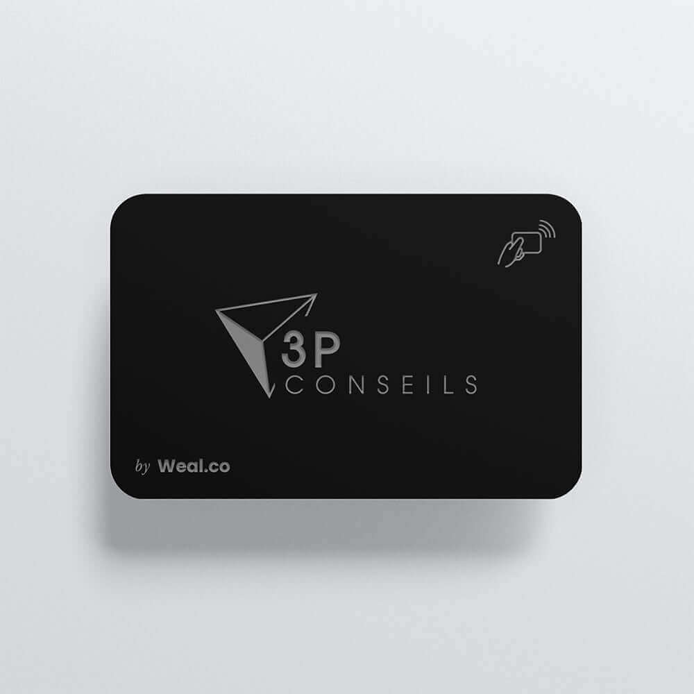 Carte NFC personnalisable - Métal Argent - 3P Conseils