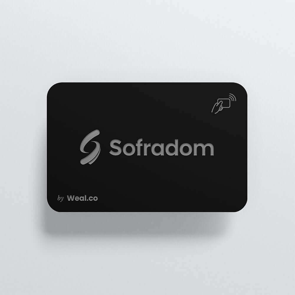 Carte NFC personnalisable - Métal Argent - Sofradom