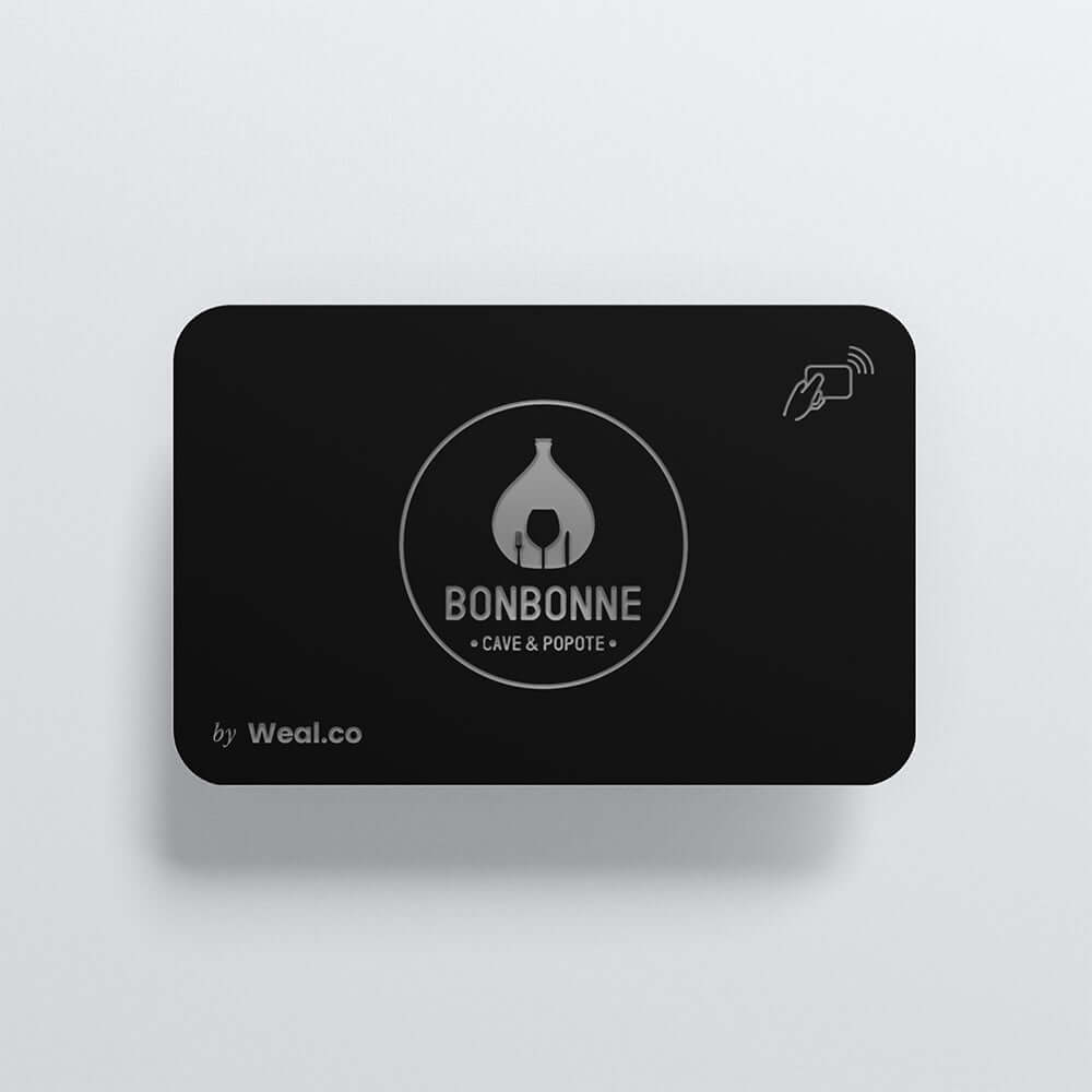 Carte NFC personnalisable Metal Argent bonbonne