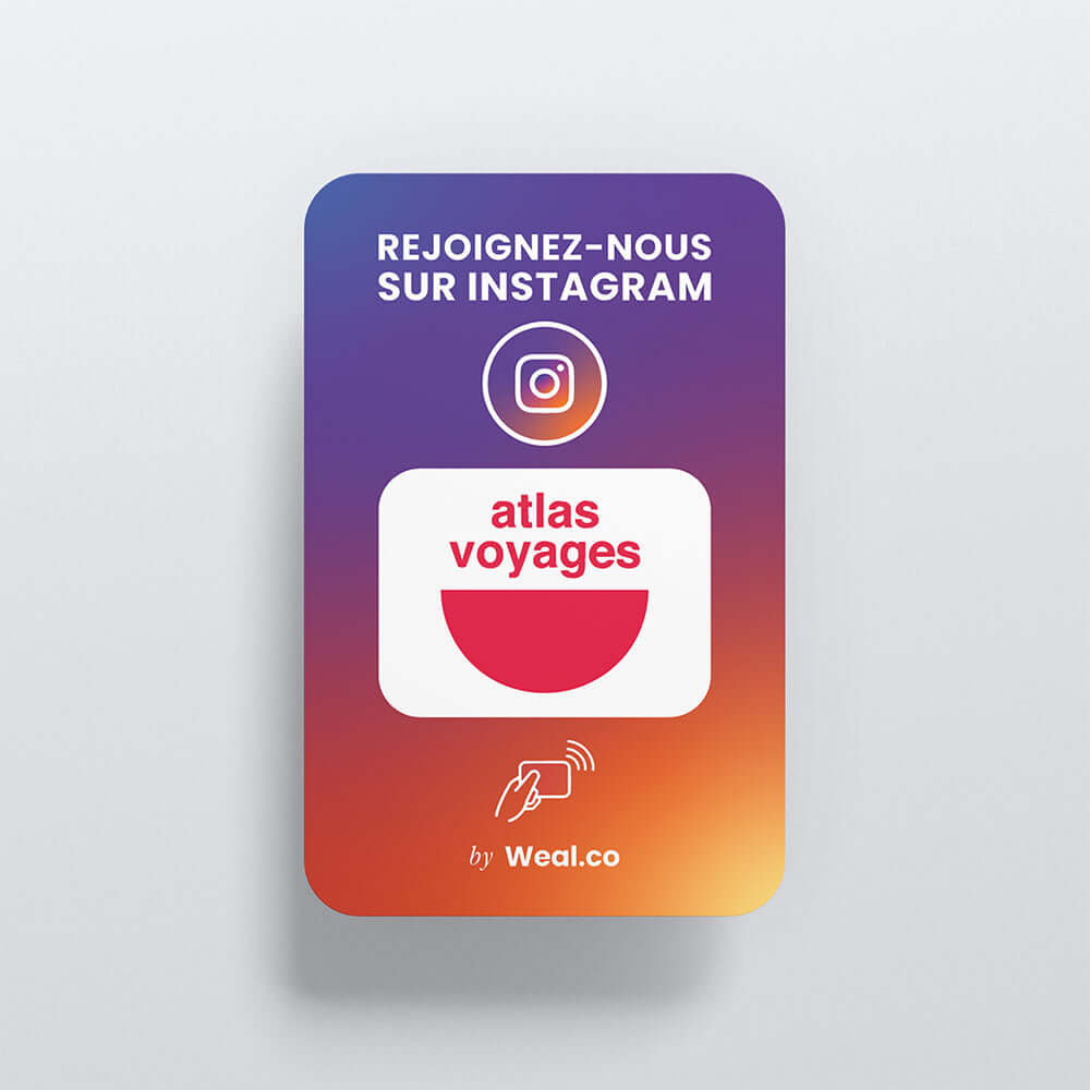 Carte NFC personnalisable - Instagram Atlas voyage
