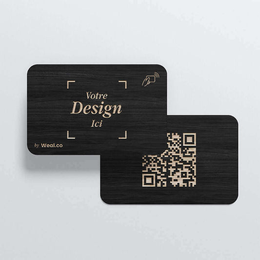 Cartes de visite NFC bambou noir