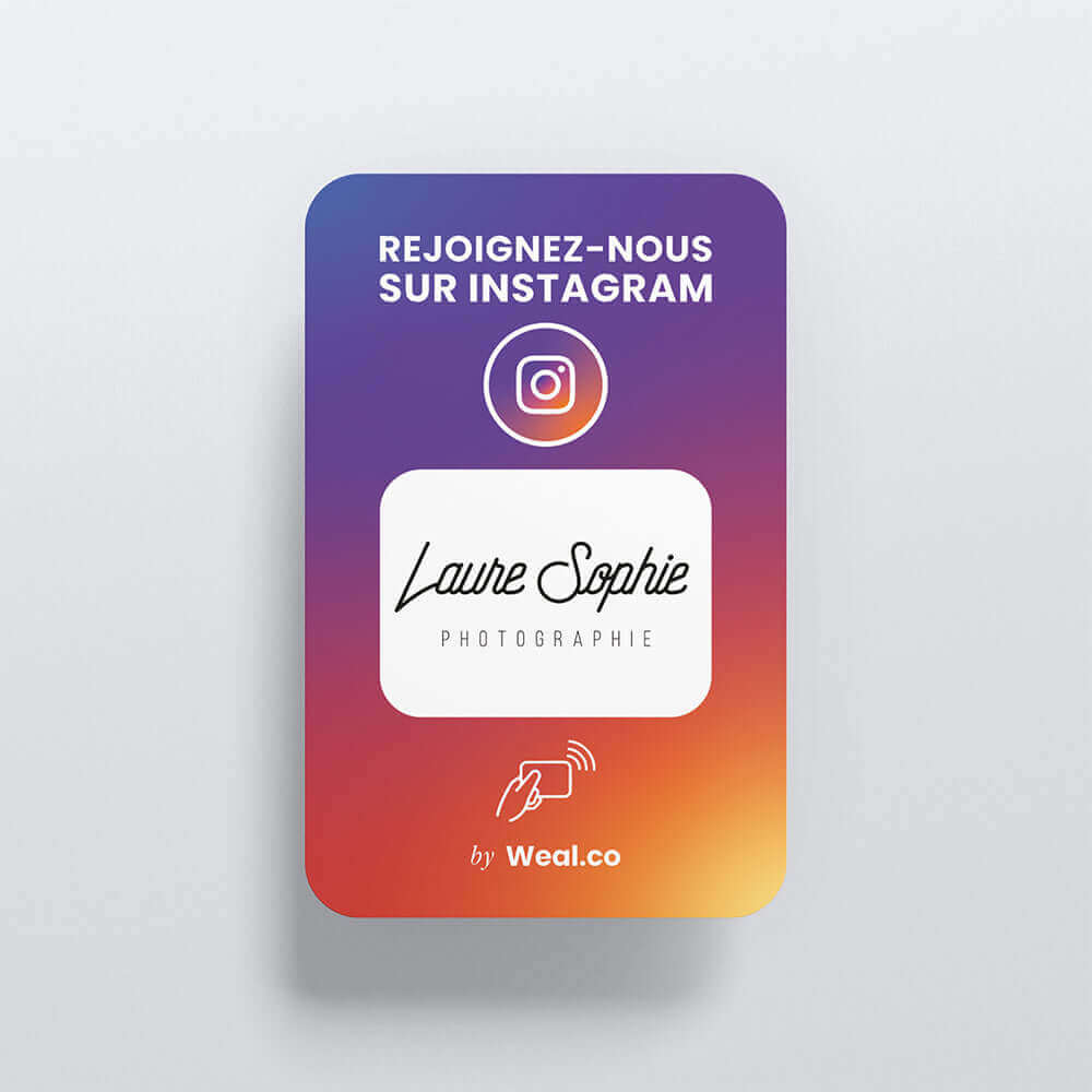 Carte NFC personnalisable Instagram Laure sophie photographe