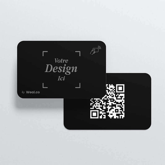 Cartes de visite NFC métal argenté