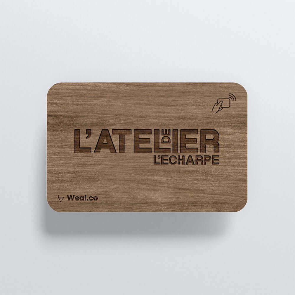 Carte NFC personnalisable - Noyer - Atelier de l'Écharpe 