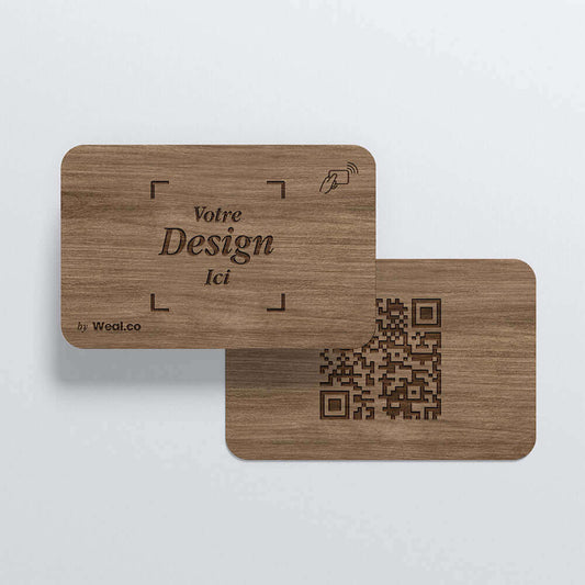 Cartes de visite NFC noyer