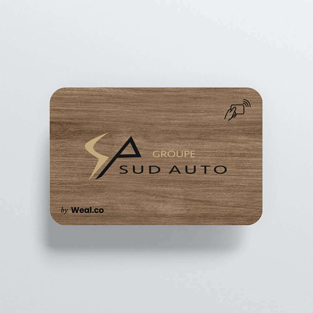 Carte NFC personnalisable - Noyer - SA Sud Auto