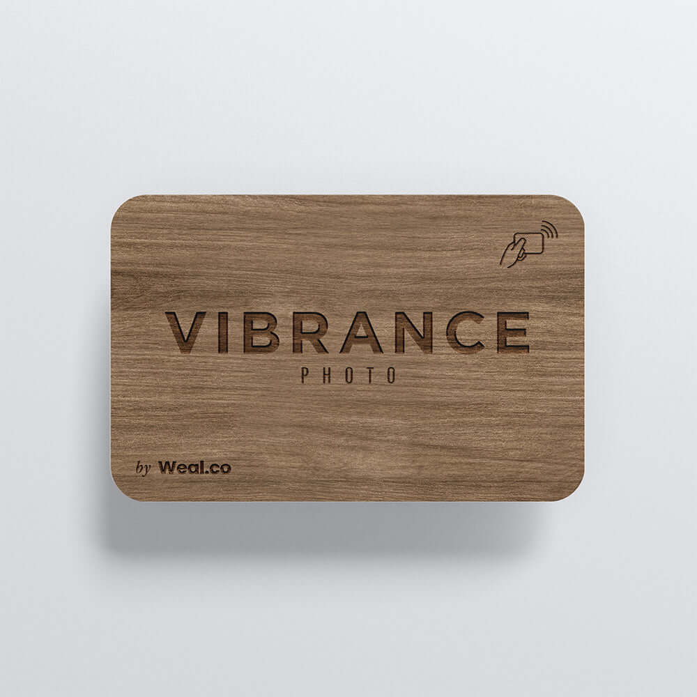 Carte NFC personnalisable Noyer Vibrance