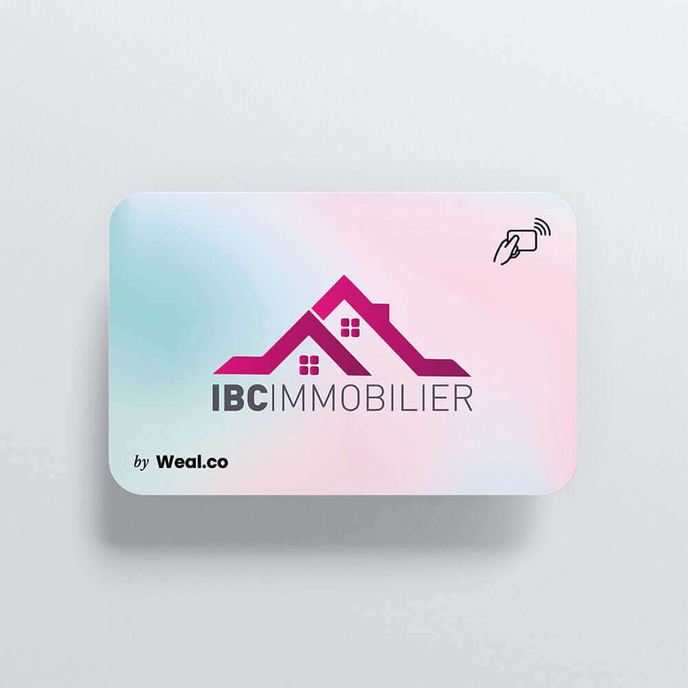 Carte NFC personnalisable - PVC Holographique - IBC Immobilier