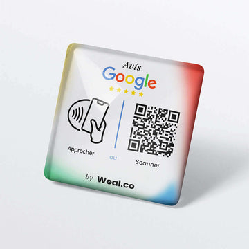 Plaque NFC personnalisable - Avis Google - Exemple